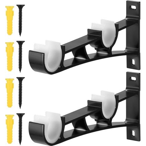 Staffe per tende in metallo resistenti, adatte a bastoni per tende da 23 mm a 33 mm, confezione da 2, design durevole ed elegante. (1/5)