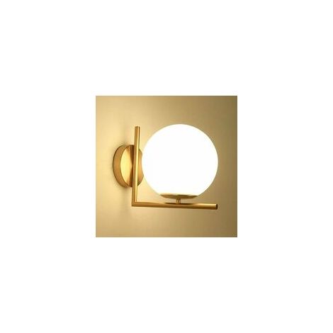 [JAMAIS UTILISÉ]Applique Murale LED Boule de Verre - Applique Murale Intérieure Moderne - Abat-Jour en Verre Sphérique - Luminaire pour Salle de Bains, Chambre, Escalier, Couloir, Salle d'étude - Noir (1/4)