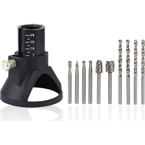 Kit de 11 accessoires pour outil multifonction rotatif : forets et guides de coupe HSS pour défonceuse Dremel (1/5)