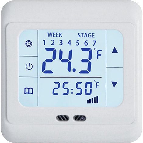 thermostat De Chauffage Lectrique 0-99 16000ma Ecran Tactile Lcd Thermostat De Chauffage Au Sol Rgulateur 16a Cble Chauffant Film Lectrique (1/5)