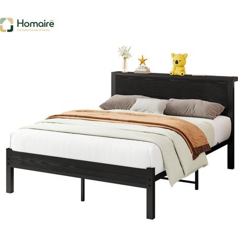 Schwarzes Bett im Holz- und Metalldekor 208 x 140 x 90 cm HOMAIRE (1/5)