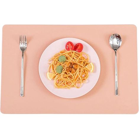 Sets de table en cuir résistant à la chaleur, 30 x 45 cm, imperméables et résistants à la chaleur, en vinyle lavable, faciles à nettoyer, pour cuisines et salles de bains. (1/5)