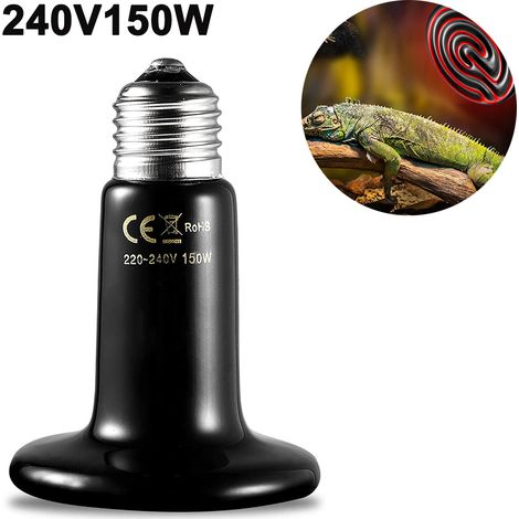 Ampoule chauffante en céramique pour reptiles, émetteur de chaleur infrarouge, idéale pour les poulaillers, poulaillers, poulaillers, poulaillers, lézards, dragons barbus, tortues, serpents et aquariu (1/5)