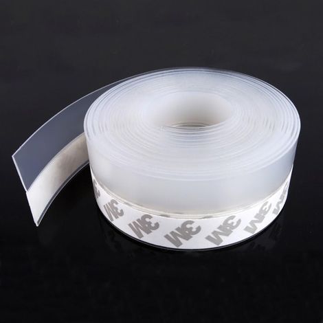 Transparenter Silikon-Dichtungsstreifen für Türen und Fenster, 5 m lang (45 mm breit). (1/5)