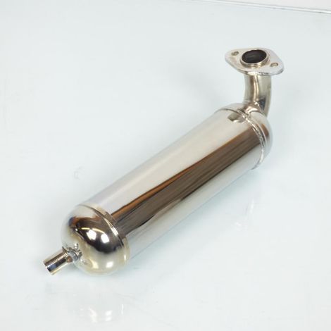 Langer verchromter Auspuff mit Flansch für Peugeot 103 Moped, neu (1/5)