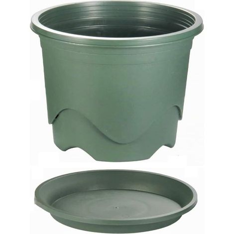 (Grün), Kunststoff-Blumentöpfe, 16 cm dickwandig, Wurzelkontrolle, Anzuchttopf, dekorativer Gartenpflanzbehälter (1/5)