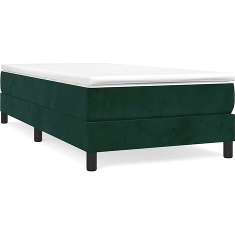 Maison Exclusive - Cama box spring con colchón terciopelo verde o
