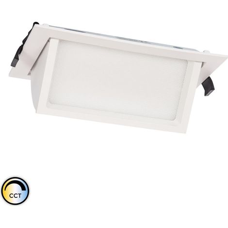 Downlight LED 46W Rettangolare Orientabile Chip OSRAM CCT Selezionabile 120 lm/W LIFUD Foro 210x125 mm No Flicker (3000K - 4000K - 6000K) Selezionabile