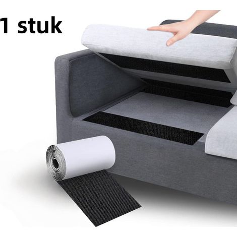 Autocollant antidérapant invisible pour coussin de canapé fixation sans clous ni perçage longueur 2 m largeur 10 cm couleur noire (1/5)