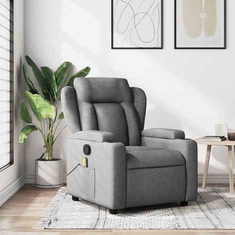 Fauteuil de Salon,Fauteuil de massage inclinable Gris foncé Tissu CFW41038 (1/5)