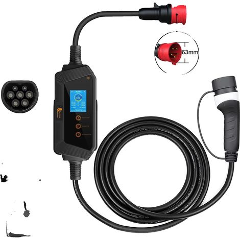 Cargador portátil para vehículos eléctricos, control mediante aplicación inteligente, corriente de carga ajustable, 22 kW APP (1/2)