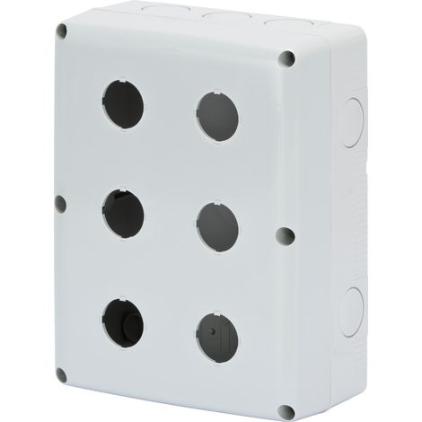 Contenitore a sei posti per Pulsanti Comandi e Segnalatori Diametro 22mm IP66 GW27104