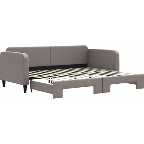 Maison Exclusive - Tagesbett Ausziehbar Taupe 90x200 cm Stoff