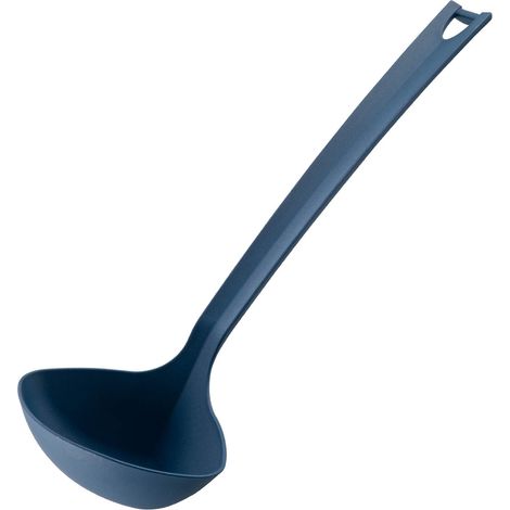 Louche monobloc en plastique 2H - 32 x 11 cm - Idéale pour remplir et servir des sauces et soupes en toute sécurité - Passe au lave-vaisselle - Bleu (1/5)