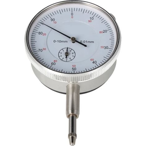 LUXTOM Comparateur à cadran 0-10 mm, précision 0,01 mm, rotation de l'aiguille : 1 mm (1/5)