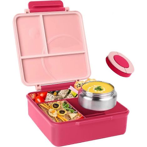 Isotherme boîte bento pour enfants Thermo anti fuite repas récipient 4 compartiments pour froid aliments école voyage (1/5)