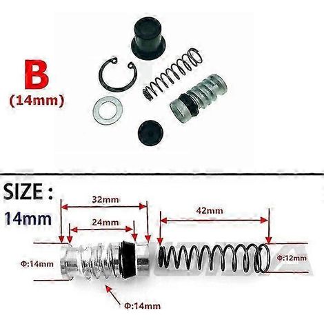 Kit de réparation de piston de maître-cylindre et de pompe de frein pour moto (12,7 mm, 11 mm, 14 mm, 16 mm) - Accessoires de réparation pour freins de véhicules motorisés (B-14 mm) (1/5)