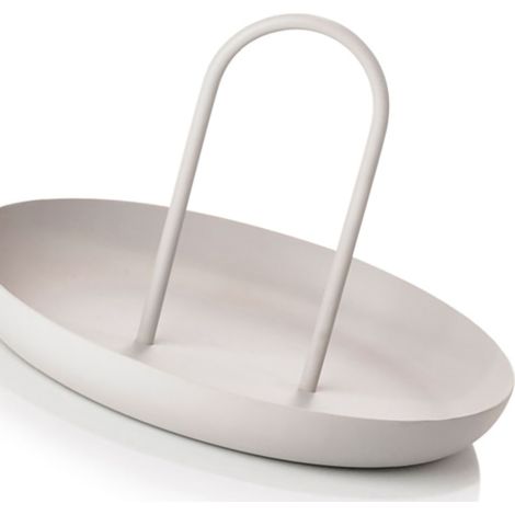 Plateau rond scandinave moderne gris chaud, plateau de rangement pour salon, entrée, petits objets, décoration de table, rangement de bureau. (1/3)