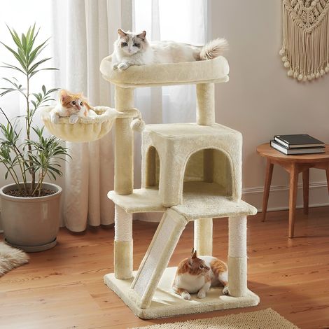 Petit Arbre à Chat, Poteaux à Griffer et Rampe, Beige (1/5)