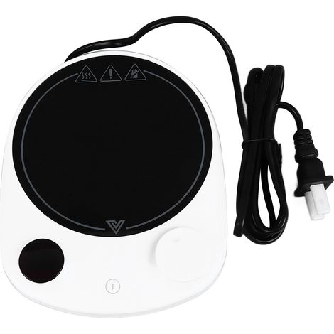 Electric Heating Cup Warmer Constant Temperature Auto Shut Off Milk Coffee Mug Heater White US Plug 110V (1/5)