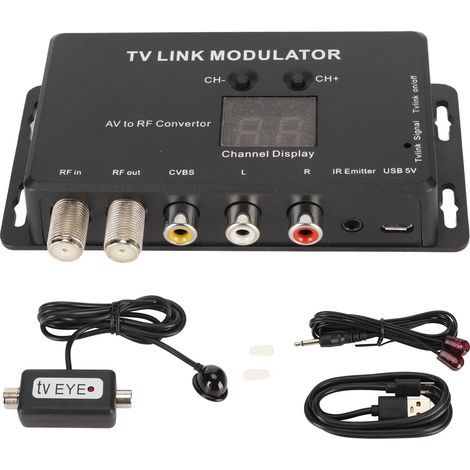 Modulateur UHF TV 471.25‑885.25MHz Convertisseur AV vers RF avec Retour IR pour Extendeur (1/5)