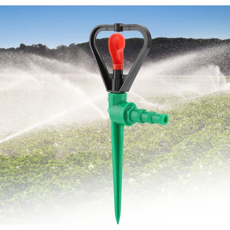 Arroseur de jardin en plastique de 1,27 cm (1/2 pouce) avec jet d'eau à 360° et piquet (1/4)