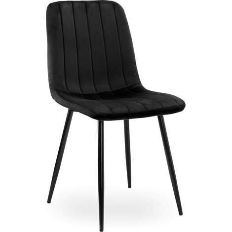Silla FRESNO VELVET tapizada en terciopelo negro.