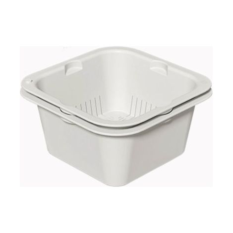 Panier à double paroi pour l'égouttage - Passoire - Tamis - Filtre - Panier pour laver les légumes - Panier multifonctionnel pour la vaisselle et les légumes - Blanc (1/5)