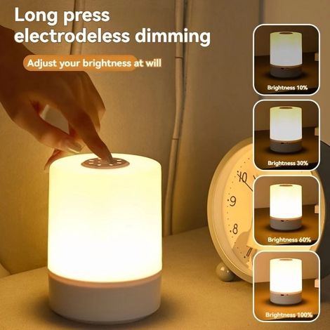 Lampe De Chevet Tactile Réglable - LED 3 Températures De Couleur Avec Prise Usb Et Batterie Rechargeable - Pour Chambre À Coucher Bureau Salon - 1 Pièce (1/5)