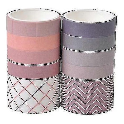 10 rouleaux de ruban adhésif décoratif Morandi Washi Tape uni, pour la décoration de carnets et de journaux. (1/5)