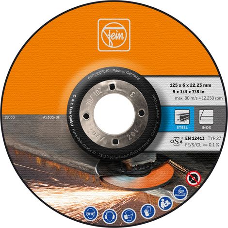 Fein 10x disco de desbaste Ø 125 mm - 63703005010 (1/2)