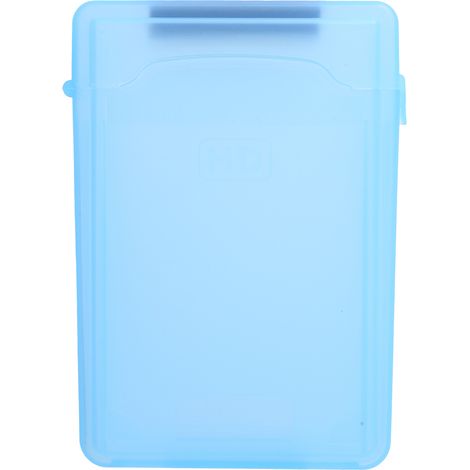 Étui de protection pour disque dur 3.5 pouces HDD SSD antichoc antistatique ABS transparent boîte de rangement bleue (1/5)
