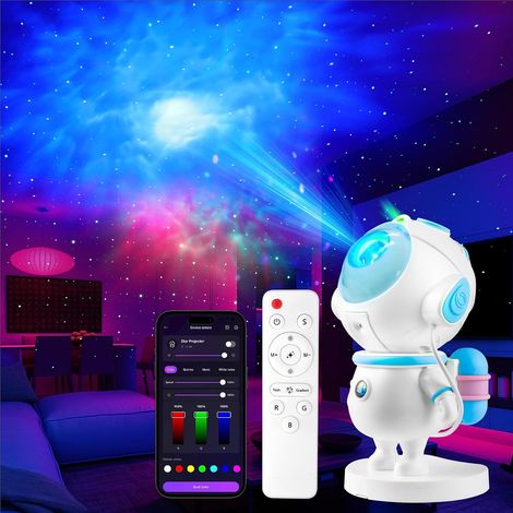 Projektor-Wecker mit Nachtlicht, digitalem Kinderwecker, Sternenhimmel-Deckenprojektion, Schlummerfunktion, Temperaturanzeige, Kalenderanzeige, Tönen und LCD-Bildschirm. (1/5)