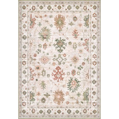 Tappeto arredo casa ZIEGLER SABBIA riproduzione disegno persiano classico in stile vintage. Tappeto lavabile e antiscivolo per ingresso, soggiorno, camera da letto cm.115x175 (1/3)