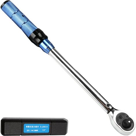 Clé dynamométrique de précision 1/2 pouce, 20 à 210 Nm, préréglée et réglable, pour réparations automobiles et de vélos. En acier au chrome-vanadium. Coffret de rangement inclus. (1/5)