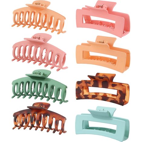 Juego de 8 pinzas para el cabello de plástico mate, sencillas y antideslizantes, para un peinado elegante y una sujeción óptima.