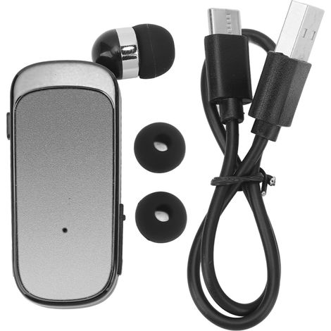 Casque sans fil rétractable Bluetooth 5.2, écouteurs à clip oreille, serre-tête confortable pour sport extérieur, conduite, dégradé noir (1/5)