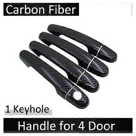 Poignée de porte autocollante en fibre de carbone noire pour Toyota Prius XW20 Touring (2004-2009) - Accessoire auto - Poignée 1 (trou de serrure) (1/5)