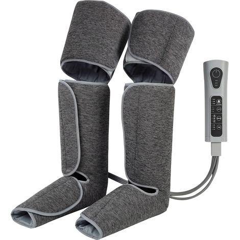 Massaggiatore Gambe a Compressione d'Aria 77x96x12 cm con 3 Modalità 3 Intensità 2 Livelli Calore Grigio (1/5)
