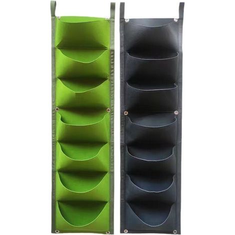 2 PCS Sac de Plantation Vertical 7 Poches Sac à Plantes Mural Jardinière Suspendu Plante Verticale,Matériau feutre,Réutilisables et Respirants,Plantation Pots pour Intérieure Extérieur Ja (1/5)