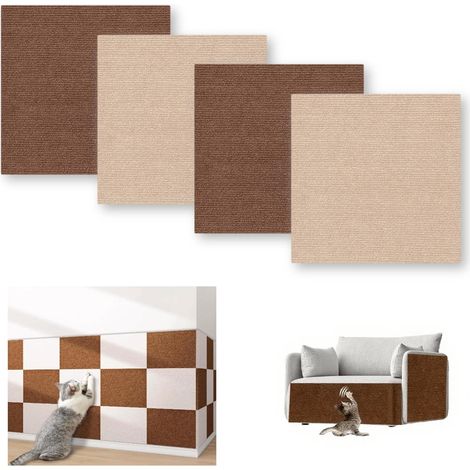 Juego de 4 protectores de muebles autoadhesivos y recortables a medida (30 x 30 cm) que protegen eficazmente sus muebles de las garras de los gatos. (1/5)