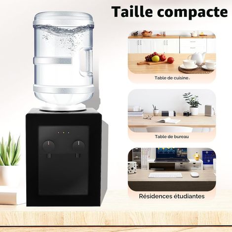 Distributeur d'eau Électrique, 550W Chauffe Rapide 10 Min, Compatible Bonbonnes 3.5L-18L, en PP et Acier Inoxydable, Design Compact, Idéal pour Bureau, Chambre, Salon (1/5)