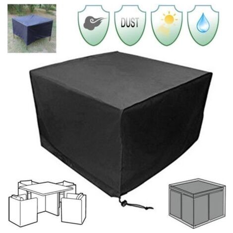 (Noir)Housse de Protection Table de Jardin - Imperméable - Résistante à la déchirure - 115x115x74cm (1/4)