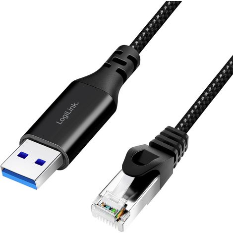LogiLink USB 3.2 Gen 1 (USB 3.0) Adapterkabel [1x USB 3.2 Gen 1 Stecker A (USB 3.0) - 1x RJ45-Stecke