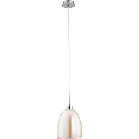 Lampada a sospensione Alfa Ronda vetro ambra cromo