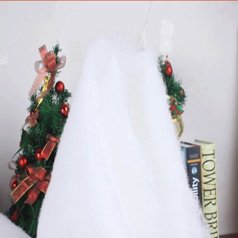 Décor de Noël 120x33cm, couverture neige artificielle, neige synthétique en coton, flocons blancs, sachet de 1 pièce (1/5)