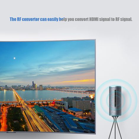 Boîtier de Conversion HDMI vers RF Coaxial, Transformateur Vidéo 480i à 1080p, Alimentation Large 100-240V EU (1/5)