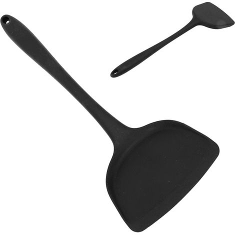 Set mit 5 Silikonspateln im chinesischen Stil für die Küche, schwarz. (1/5)