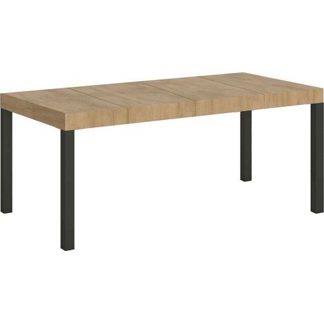 Table extensible 90x90/246 cm Everyday Premium Chêne Nature Structure Anthracite (1/5)