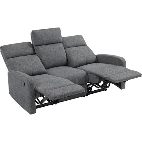 gris, inclinable manuel 145°, avec repose-pieds, ergonomique chenille rembourré, pour, chambre, bureau et, salon, Canapé 3 places relax (1/5)